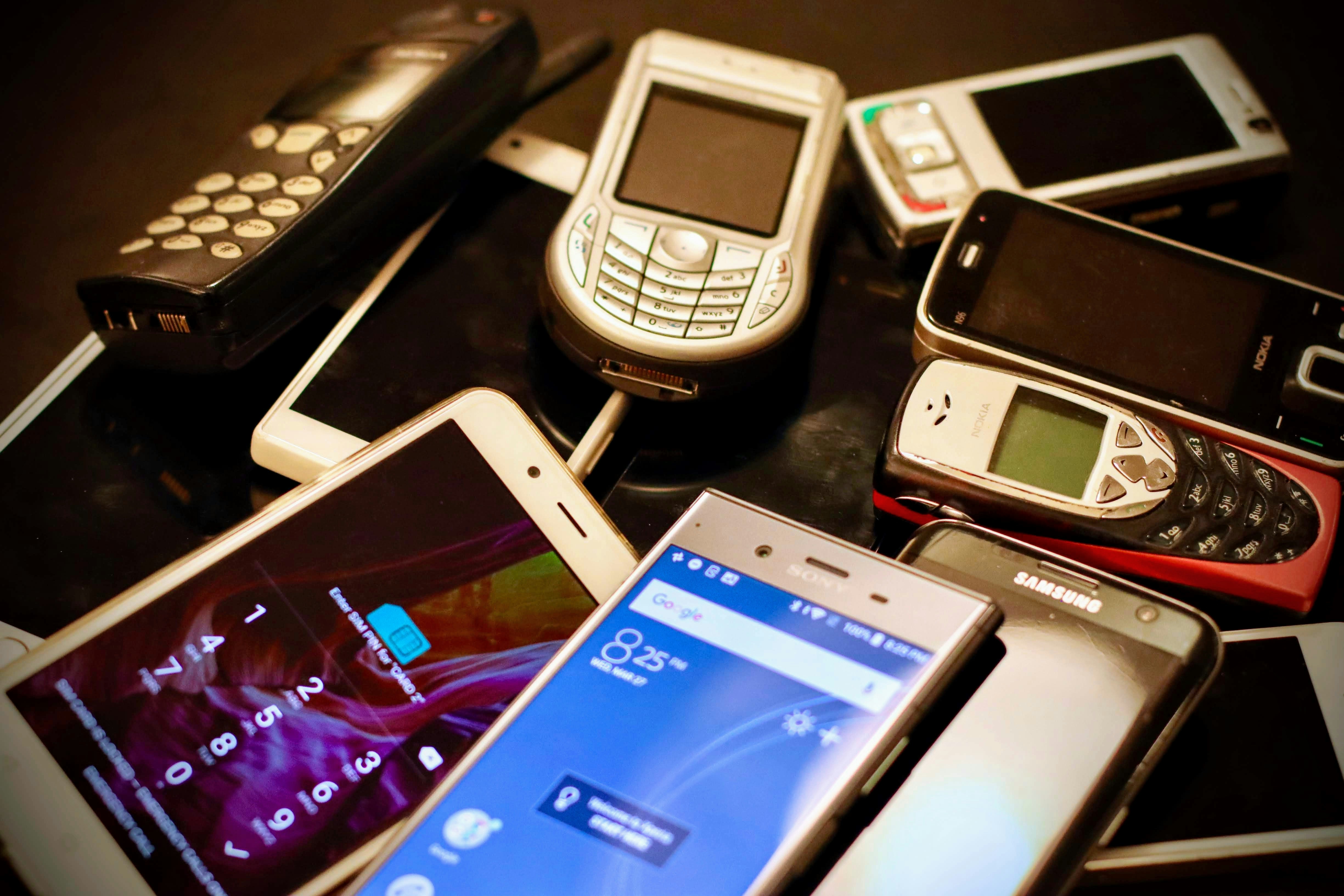 assorted colored phone lot